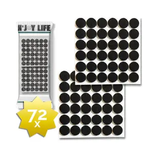 72x N'Joy Life Premium Viltjes Stoelpoten - Zwart - Zelfklevend Anti Kras Meubelvilt Voor Meubels - 72 Stuks - Rond - Zelfklevende Stoelpoot