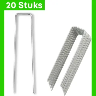Yugn 20 Gronddoekpennen - Scherpe Gegalvaniseerd Anti Roest Grondpennen - 15.5x2.5x0.3CM