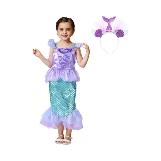 Joyakids Joya Beauty® Zeemeermin Verkleedjurk | Mermaid Verkleedkleding | Maat 116/122 (120) | Jurk + Mermaid Kroontje