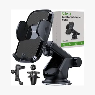 ISetchi Telefoonhouder Auto Met Extra Sterke Zuignap (3-in-1) - Autohouder Voor Raam, Dashboard & Ventilatie Luchtrooster - Gsm Mobiel Houder