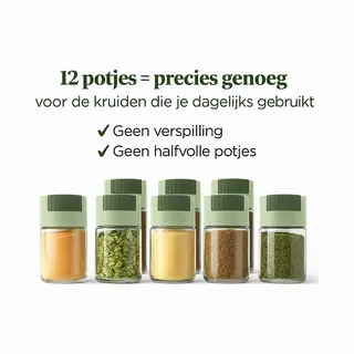 Happy Life Kruidenpotjes Met Stickers – Set Van 12 Glazen Potjes Met Deksel – 100 Ml – Inclusief Trechter