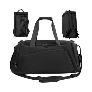 DuffelPack Sporttas En Rugzak In 1 - Ruim 40L - Met Schoenenvak - Waterafstotend - Comfortabel En Praktisch - Schoudertas - Duffel Bag - Weekend Tas - Zwart -