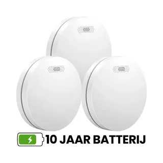 Aroha Safety Pro Rookmelder - 10 Jaar Batterij & Sensor - Extra Dun Design Rookmelder, Brandmelder - Multipack 3 Set