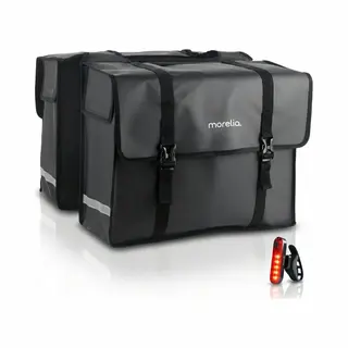 Morelia® Dubbele Fietstas - Incl Achterlicht - Fietstassen Electrische Fietsen - Fietstassen Dubbel - 48 Liter - 100% Waterdicht - Tarpaulin