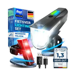 Nextcover Fahrradbeleuchtung Nextcover® Fahrradlicht Set Mit [LightSense] Sensor & 11h Akkulaufzeit