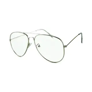 Loud And Clear® - Pilotenbril - Bril Zonder Sterkte - Nerd Bril - Zilver - Transparant