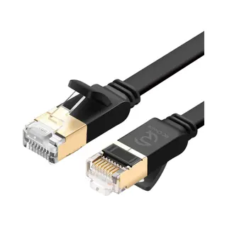 Rc Choice Internetkabel - CAT7 Ethernet Netwerk Tot 10Gbps - RJ45 Platte Utp Kabel - Zwart - 10 Meter