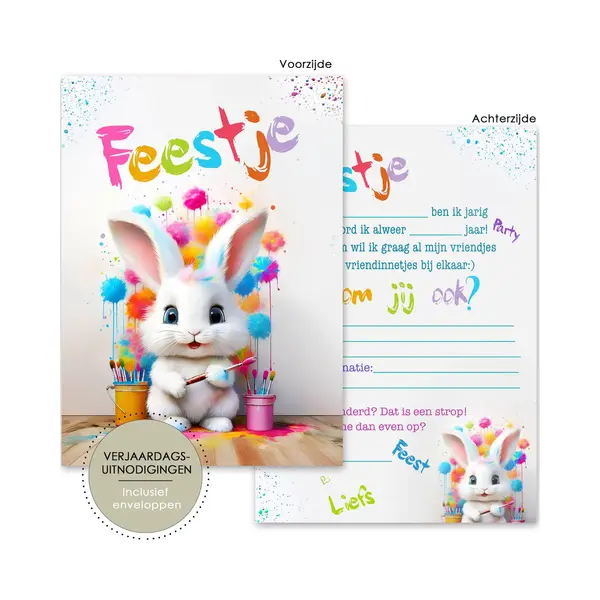Art Foto Service Groep 8 Uitnodigingen Kinderfeestje - Uitnodigingen Kinderfeestje Meisje -Uitnodigingskaarten - Kinderuitnodigingen - Kinderfeestje - Invulkaarten thumbnail
