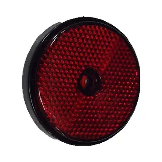 Reflector Rond 60mm. Rood Schroefbaar / 2 Stuks
