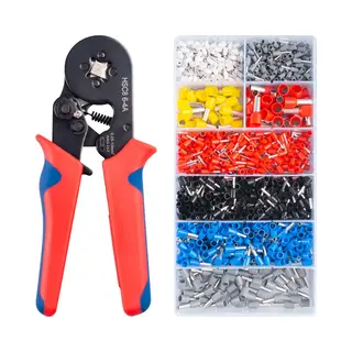 Enfix Adereindhulstang Incl. 1200 Adereindhulzen - Krimptang - Kabelschoentang - Voor 0.25-10mm² Draden