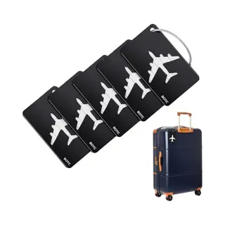 Botc Reiskoffer - Aluminium Bagagelabel - 5 Stuks Kofferlabel - Reisaccessoire - Naamlabel - Zwart