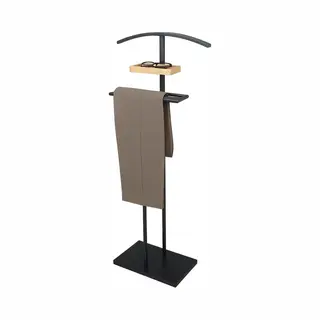 Misou Dressboy - Kledingstandaard - Kledinghouder - Kledingbutler - Zwart - 114 Cm - Kledingrek - Bamboe En Metaal - Brunno