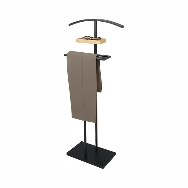 Misou Dressboy - Kledingstandaard - Kledinghouder - Kledingbutler - Zwart - 114 Cm - Kledingrek - Bamboe En Metaal - Brunno thumbnail