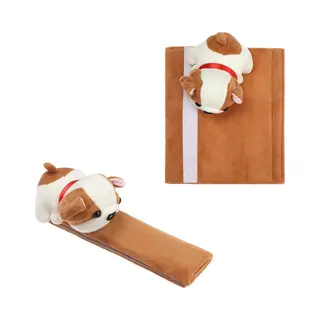 Gordelhoes Hond - Gordelkussen - Gordelbescherming - Autogordel - Veilig Onderweg - Met Klittenband - Kind - Jongens - Meisjes - Polyester - Bruin -
