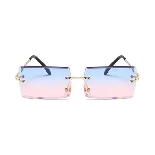 Freaky Glasses - Zonnebril Rechthoekig - Festivalbril - Bril - Feest - Glasses - Heren - Dames - Unisex - Kunststof - Blauw