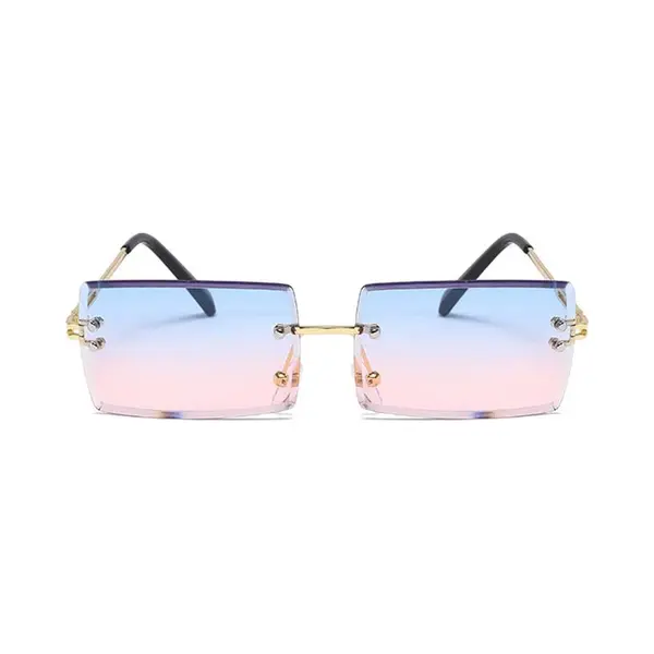 Freaky Glasses - Zonnebril Rechthoekig - Festivalbril - Bril - Feest - Glasses - Heren - Dames - Unisex - Kunststof - Blauw thumbnail