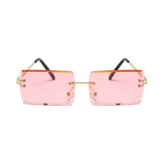Freaky Glasses - Zonnebril Rechthoekig - Festivalbril - Bril - Feest - Glasses - Heren - Dames - Unisex - Kunststof - Roze