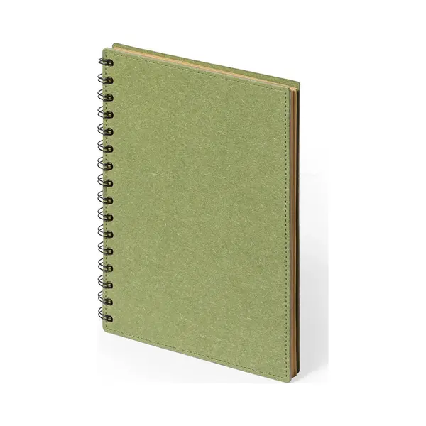 Notitieboekje A5 - Notitieboek - Logboek - To Do Lijst - Hardcover - Spiraal - Gelinieerd - 80 Pagina's - Gerecycled Karton - Groen thumbnail