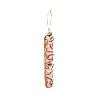 Santly Kerstbal Frikandel Speciaal - Kerstballen - Kersthanger - Kerstornament - Kerstboom Versiering - 16, 5 Cm - Glas