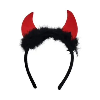 Partytrader Duivel Hoorntjes - Accessoires - Oortjes - Diadeem - Carnaval Accessoires - Halloween - Met Pluche