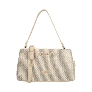 Charm London Santorini Schoudertas - Dames - Crossbody - Rietlook - Goude Hardware - Dames Tas - Zand