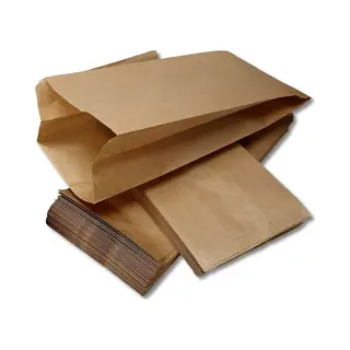 Prigta - Papieren Zakken - Met Zijvouw - 3 Pond - 50 Stuks - Bruin - 16x10x35cm / Fruitzakken