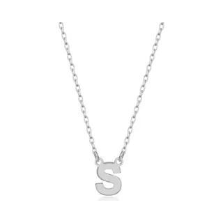 senay diamonds and gold Letterketting S Initial Ketting Zilver (925 Sterling) Trendy Minimalistisch Combi Bedel Zilverkleurig Dames Meisje | Cadeau Voor Vrouw