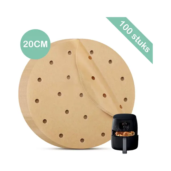 Trend24 Airfryer Bakpapier - Anti Aanbakvellen - Stoomvellen - Bakpapier Rond - Bakpapier Airfryer - Airfryer Accesoires - Heteluchtfriteuseaccessoires - Non thumbnail
