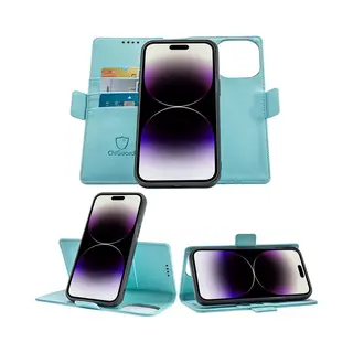 ChiGuard Geschikt Voor IPhone 14 Pro Max Book Case Hoesje - Uitneembaar Hoesje - Magnetische Sluiting - Portemonnee Baby Blauw