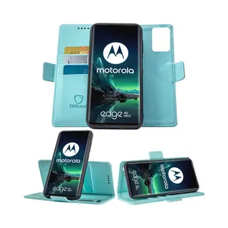 ChiGuard Geschikt Voor Motorola Edge 40 Neo - Book Case Hoesje - Uitneembaar Hoesje - Magnetische Sluiting - Portemonnee Baby Blauw