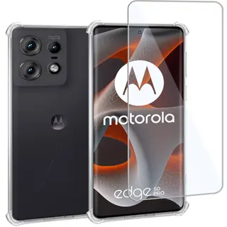 ChiGuard Geschikt Voor Motorola Edge 50 Pro - Hoesje + Screenprotector – Gehard Glas Cover + Shock Proof Case - Transparant