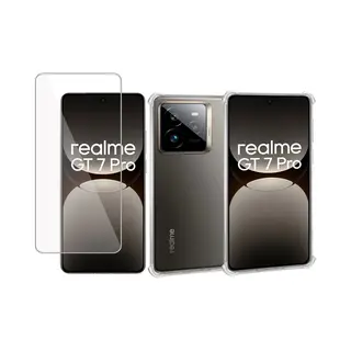 ChiGuard Hoesje & Screenprotector Geschikt Voor Realme Gt 7 Pro – Gehard Glas Cover + Shock Proof Case - Transparant