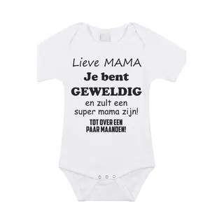 Vundy Baby Rompertje Met Leuke Tekst | Lieve Mama Je Bent Geweldig |zwangerschap Aankondiging | Cadeau Papa Mama Opa Oma Oom Tante | Kraamcadeau | Maat 56