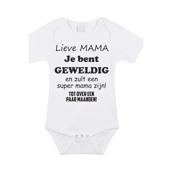 Vundy Baby Rompertje Met Leuke Tekst | Lieve Mama Je Bent Geweldig |zwangerschap Aankondiging | Cadeau Papa Mama Opa Oma Oom Tante | Kraamcadeau | Maat 56 thumbnail
