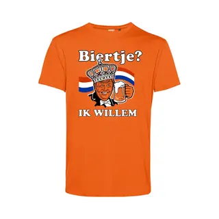 Vundy T-shirt Biertje? Ik Willem | Koningsdag Kleding | Oranje T-shirt | Oranje | Maat Xs