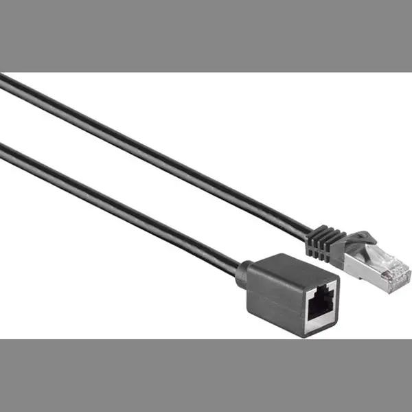 Powteq - Cat 7 S/Ftp - 2 Meter Netwerk Verlengkabel - Premium Koperen Kern - Dubbel Afgeschermd - Zwart - Geen Signaalverlies thumbnail
