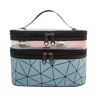 DW4Trading Beautycase Met 2 Compartimenten - Organizer - Reis Toilettas - Blauw