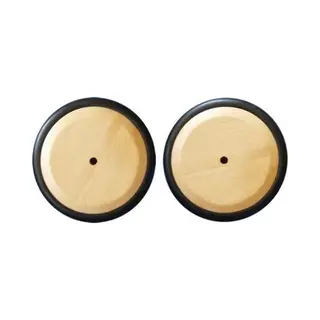 DW4Trading Massief Houten Wielen Met Rubber Rand - Set Van 2 Stuks - Blank