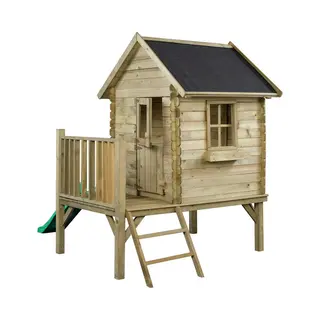 Houten Speelhuisje Met Glijbaan En Trap Camilla (SwingKing) | Kinderhuisje Voor Buiten In De Tuin | Voor Kinderen Vanaf 3 Jaar | Fsc Hout - Glijbaan