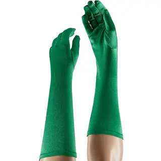 Apollo - Lange Handschoenen - Satijnen Handschoenen - 40 Cm - Groen - One Size - Gala Handschoenen - Lange Handschoenen Verkleed - Charleston