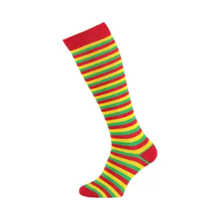 Apollo - Kniekousen Met Strepen - Rood/geel/groen - Maat 36/41 - Kniekousen Oeteldonk - Oeteldonk - Kniekousen Dames - Kniekousen Carnaval -
