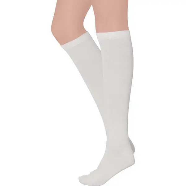 Apollo - Kniekousen Met Strepen - Wit - Maat 36/41 - Kniekousen Dames - Kniekousen Carnaval - Kniekousen - Carnaval Accessoires - Carnaval - thumbnail