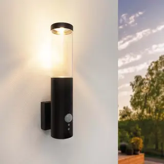 Ledvion - Led-Wandleuchte Mit Sensor, GU10-Fassung, IP44 Spritzwassergeschützt, Schwarz, Außenleuchte, Led-Wandleuchte Außen