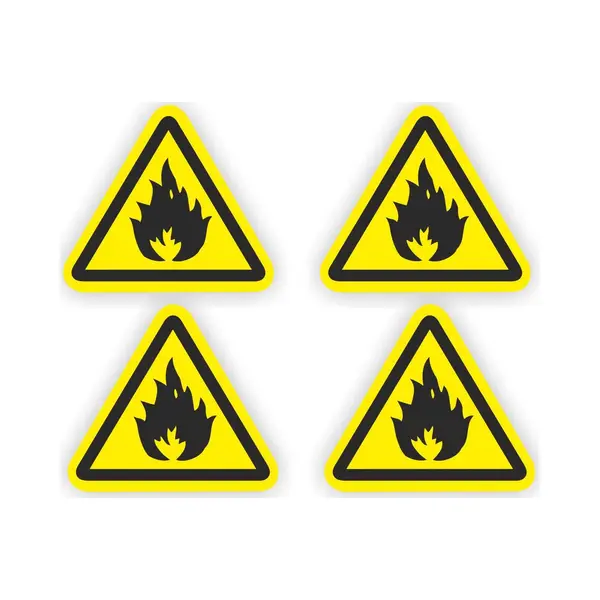 Jerma allerhandestickers Jerma - Vuur Brandgevaar - Iso Norm - Stickers - 4 St - 10 Cm Breed - Weerbestendig - Zelfklevend thumbnail