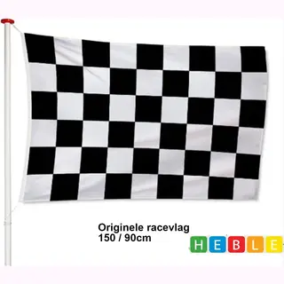 *** Geruite Finish Vlag 90 X 150 Cm - Finish Flag - Formule 1 - Drapeau Race - Van Heble® ***
