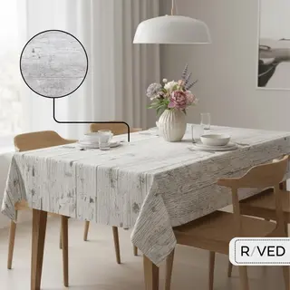 Raved Tafelzeil – 140 Cm X 350 Cm – Houtlook Grijs – Pvc – Afwasbaar – Binnen & Buiten