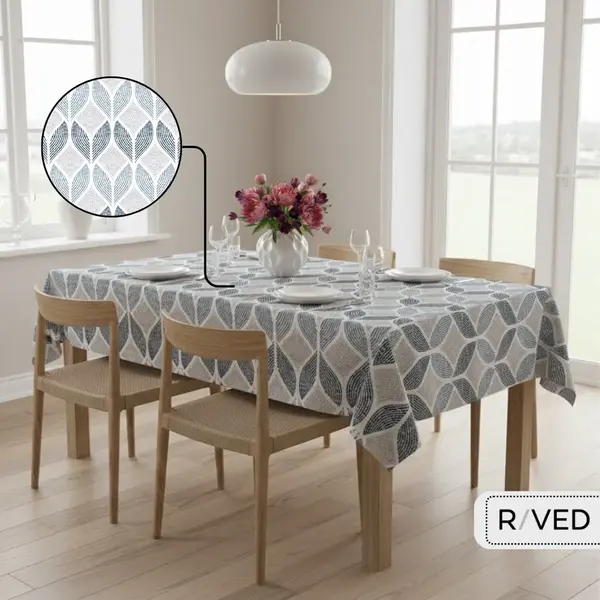 Raved Tafelzeil – 140 Cm X 180 Cm – Vierkantjes Blauw – Katoen – Waterafstotend – Uitwasbaar thumbnail
