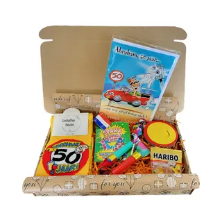 Lucky Day Socks Cadeau Box – Abraham – 50 Jaar - Verrassing Pakket – Gif Box – Grappig - Cadeau Voor Vrouw Man – Kado – Sokken - Verjaardag Cadeau –