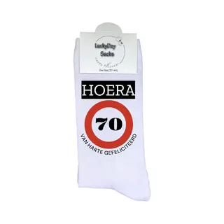 Lucky Day Socks 70 Jaar Sokken - Gefeliciteerd - Jarig - Verjaardag - Grappige Cadeau - Cadeau Voor Vrouw Man - Kado - Verjaardags Sokken - Verjaardags Cadeau -