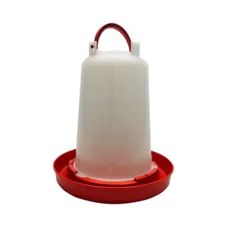 Natuurlijker leven® Drinkklok Pluimvee - 6 Liter - Rood/Wit - Met Handvat